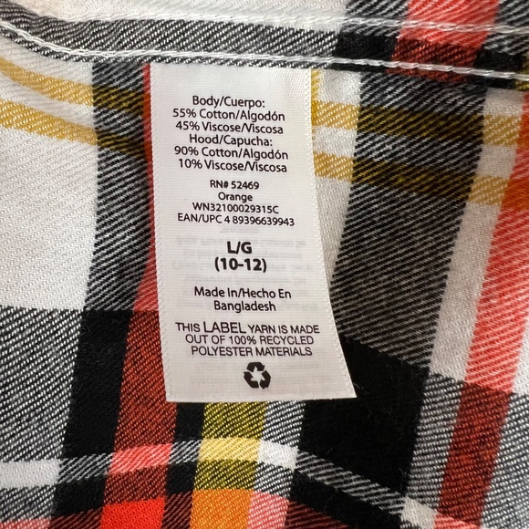 Wonder Nation Boy's Plaid Button Down Hoodie - Picture 6 of 7